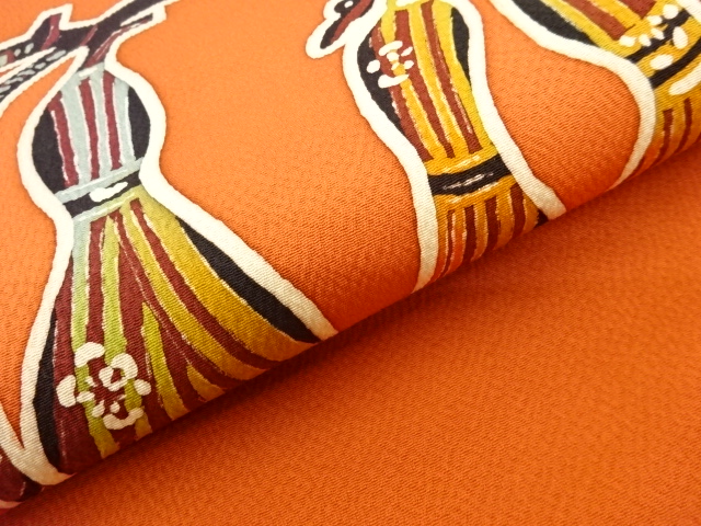  作家物　型染瓢箪模様名古屋帯